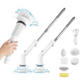 Electric Spin Scrubber Cordless - Power Scrubber Brush with 6 Heads & Long Handle for Bathroom Shower Kitchen Tile Floor Cleaning