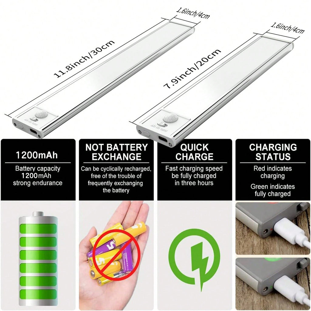 Under Cabinet LED Lights Motion Sensor - Wireless (2 Pack)