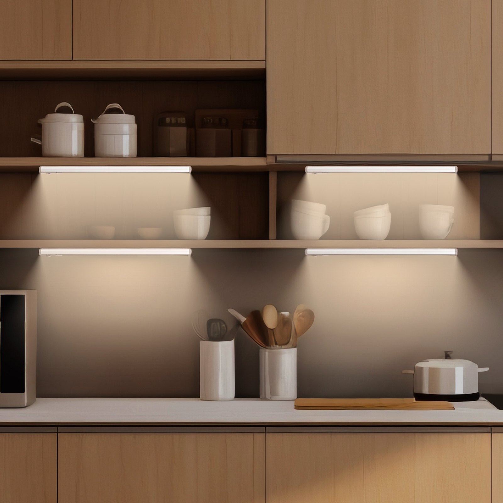 Under Cabinet Lighting 2 PCS 62 LED Motion Sensor Lights Battery Operated