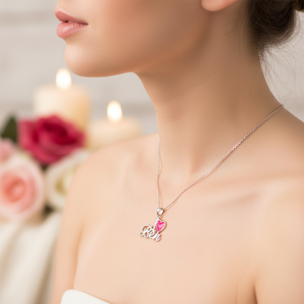 Woman Wearing Necklace Close-Up